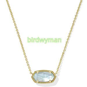 Elisa Gold Pendant Necklace in Light Blue Illusion